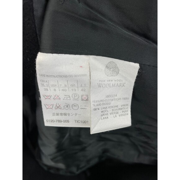 MaxMara Wome's Black Wool Pea Coat Three Buttons Size 8 - Picture 9 of 16